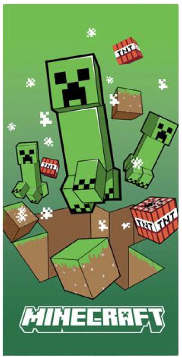 Minecraft Strandlaken Groen - B: 70 cm, L: 140 cm