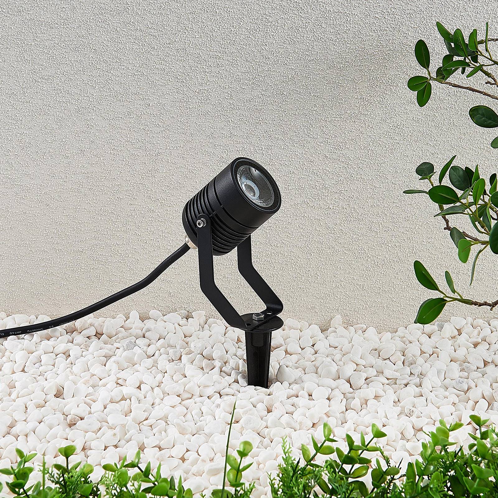 LED-Außenstrahler Maris m. Erdspieß, IP65, schwarz Lindby, schwarz, Metall, Modern