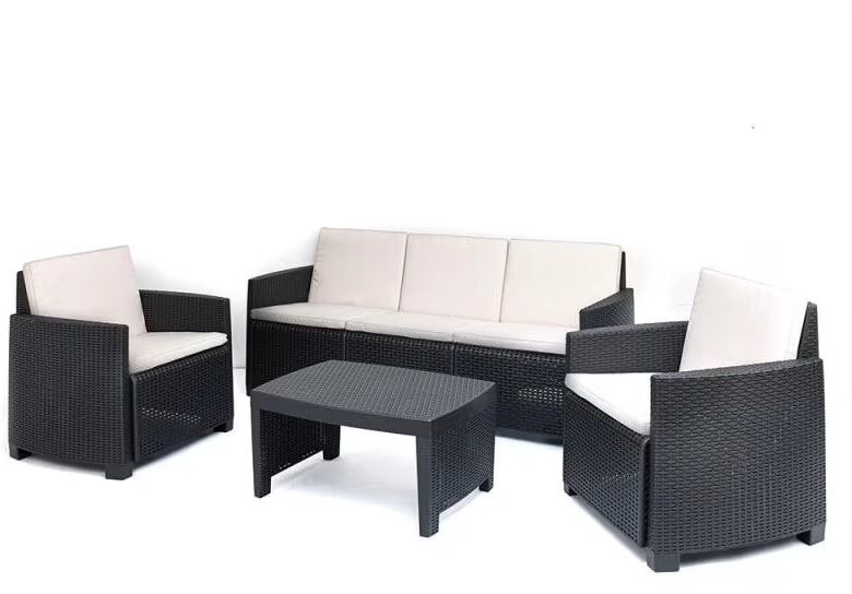Conjunto De Mobiliario De Exterior Progarden 4 Piezas Negro Talla Única Unisex
