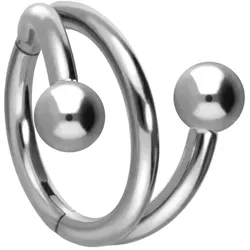 Titan Segmentring Clicker mit Innengewinde 3 RINGE + 2 KUGELN