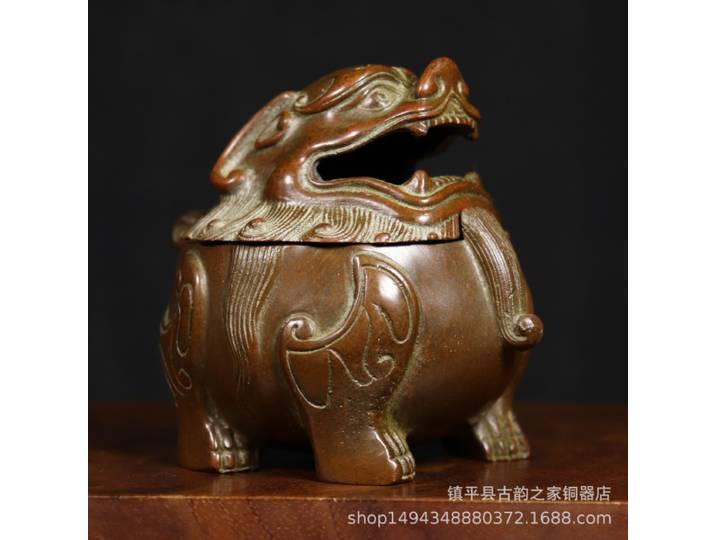Brûleur d'encens en cuivre pur Ni Suan Ni Wang Tian Hou, décoration artisanale de Style Antique