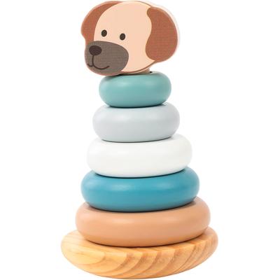 Stapelspielzeug STERNTALER "Hund Lucky Stapelturm Holz", bunt, Stapelspielzeug, BabyH:13cm Ø:7cm, Holz, H:13cm Ø:7cm