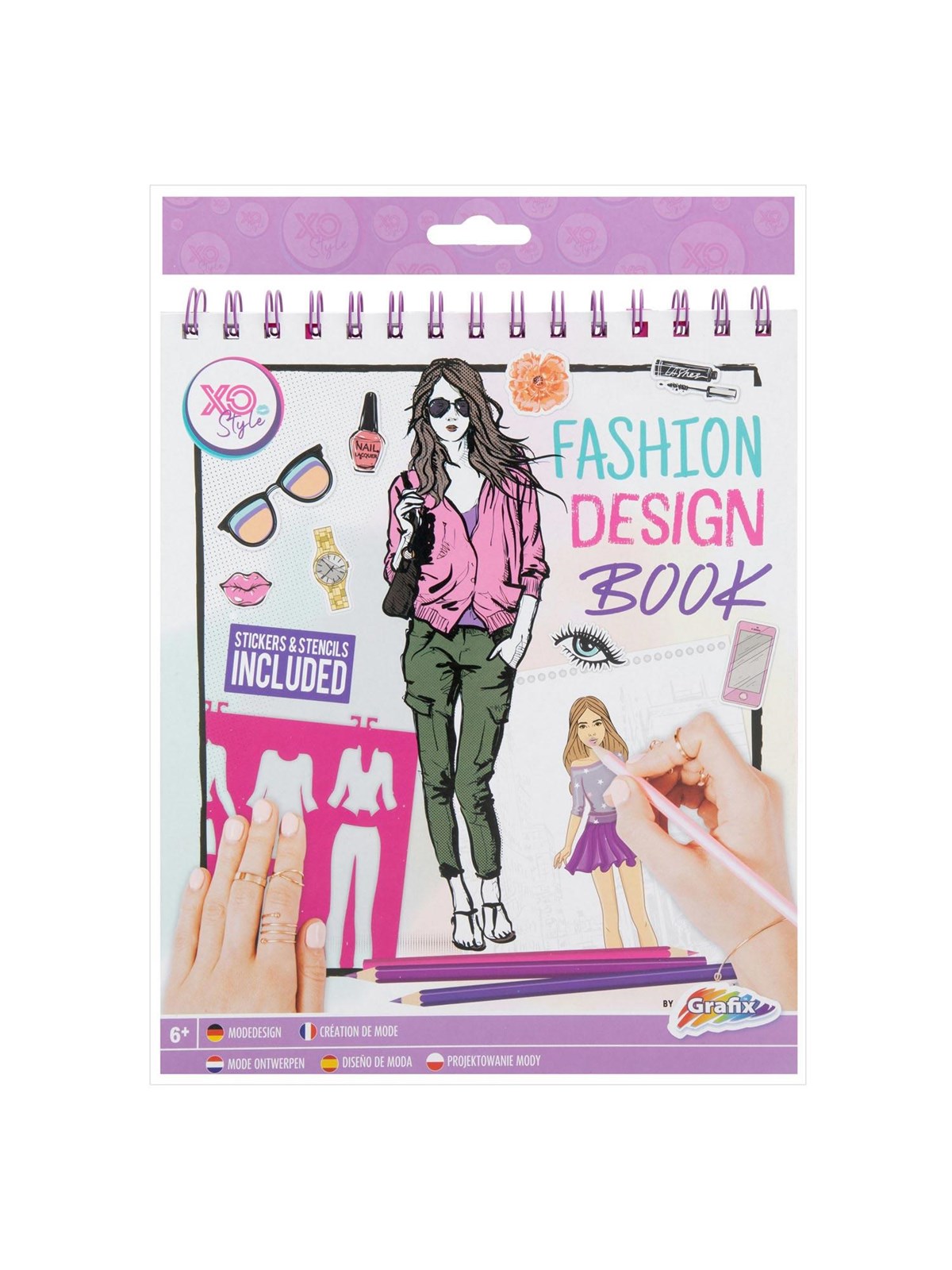 Grafix Fashion Design Sticker Book + Stencils