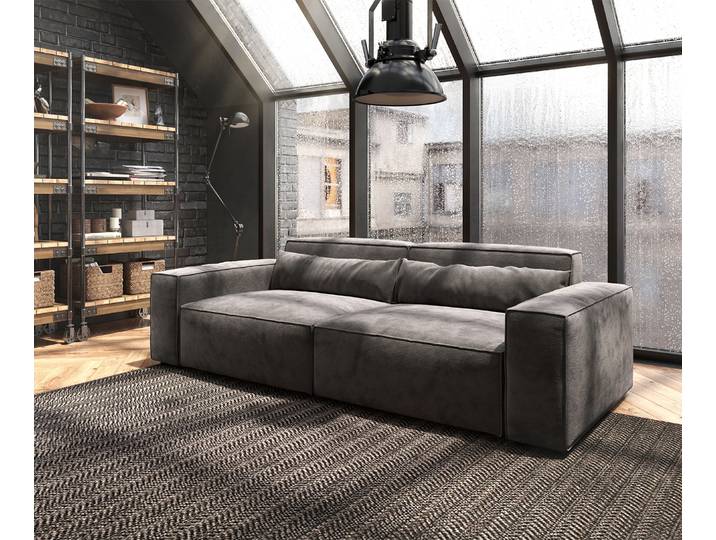 Big-Sofa Sirpio 230x95 cm Mikrofaser Khakibraun, Big Sofas
