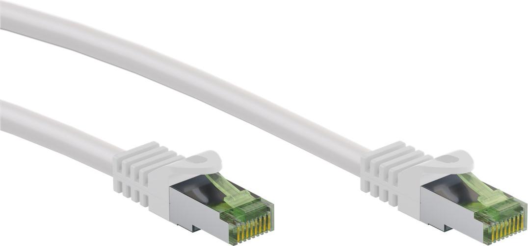 200x Goobay 61103, Cat 8.1 Patchkabel, S/FTP (PiMF), weiß, 0,5 m - Kupferleiter, LSZH-Kabelmantel (halogenfrei)