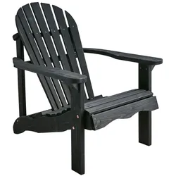 Gartensessel Skule aus Kiefernholz, klassisches Adirondack-Design, schwarz, mit Armlehnen