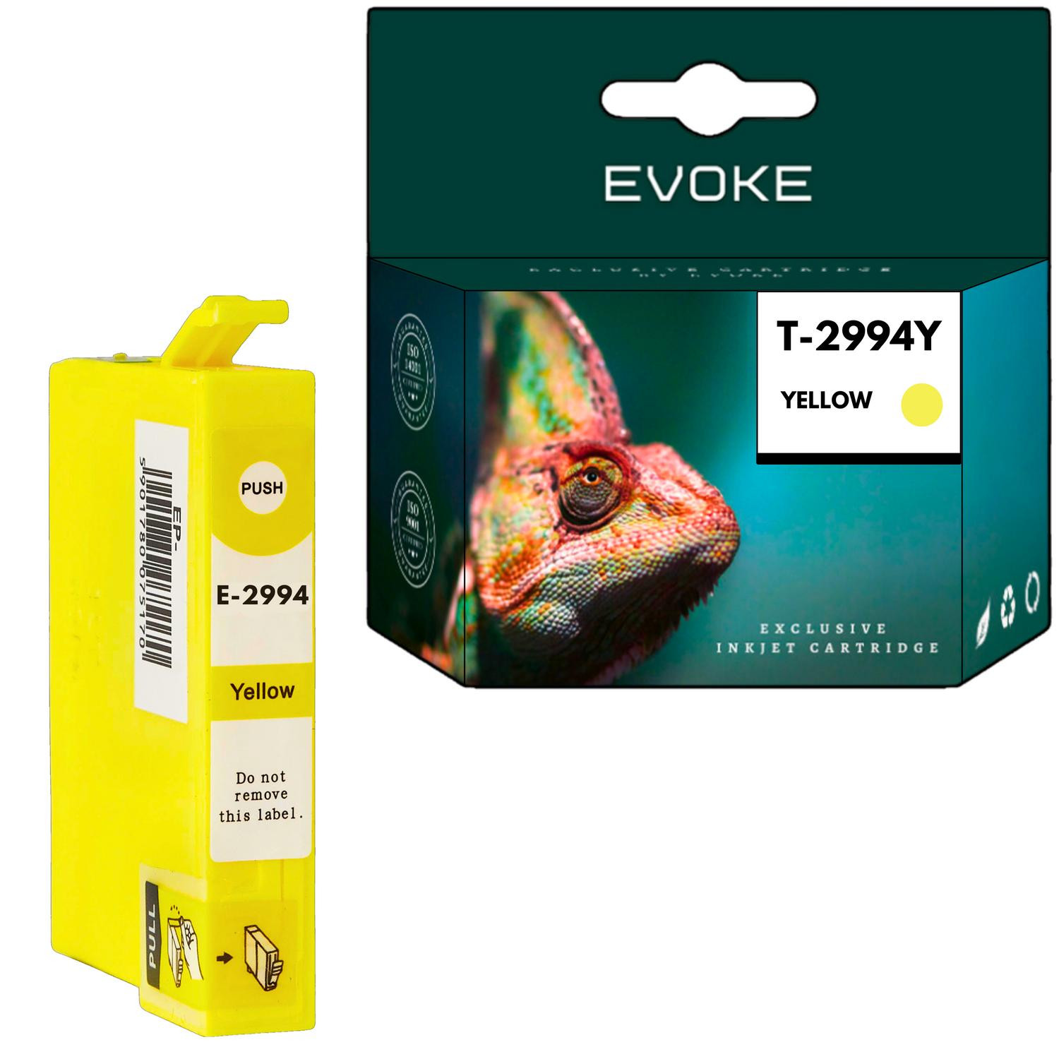 Evoke inktcartridge compatibel met Epson T2994 2994 C13T29944010, geel, geschikt voor Epson Expression Home XP-235, XP-240, XP-245, XP-247, XP-250, XP-255, XP-257, XP-330, XP-332, XP-335, XP-340, XP-342, XP-345, XP-350, XP-352, XP-355, XP-430, XP-432, XP-