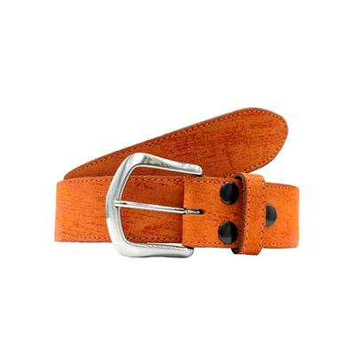 Ledergürtel RETTUNGSRING GÜRTEL, Damen, Gr. 110, orange, Leder, unifarben, Gürtel Ledergürtel, Vintage-Look, Vollrindleder