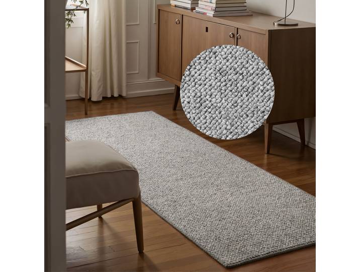 HANSE Home Wolly 2 rechteckig 12 mm Höhe Flachgewebe, Läufer, Skandi, Woll-Optik, Esszimmer, Wohnzimmer, Flur