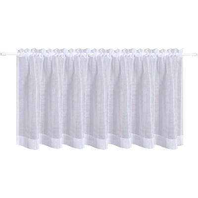 Scheibengardine GERSTER "Elke" Gr. 1, weiß, B:140cm H:50cm, Polyester, Gardinen, HxB: 50x140, mit Streifen Design