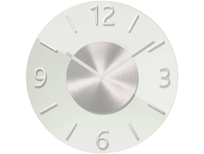 Wanduhr, Silberfarben, Weiß, Glas, Dekoration, Uhren, Wanduhren