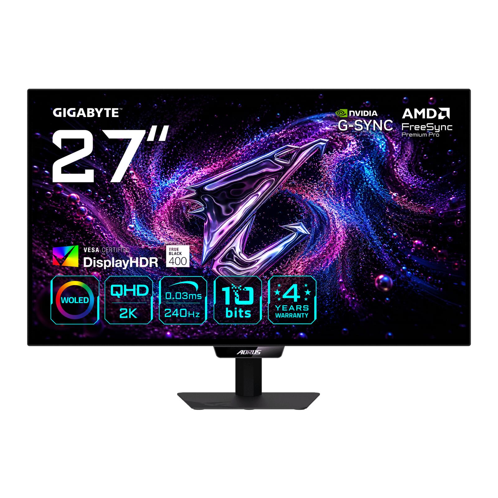GigaByte AORUS ELITE FO27Q24G QHD Gaming Monitor 67,3 cm (26,5") FO27Q24G EK