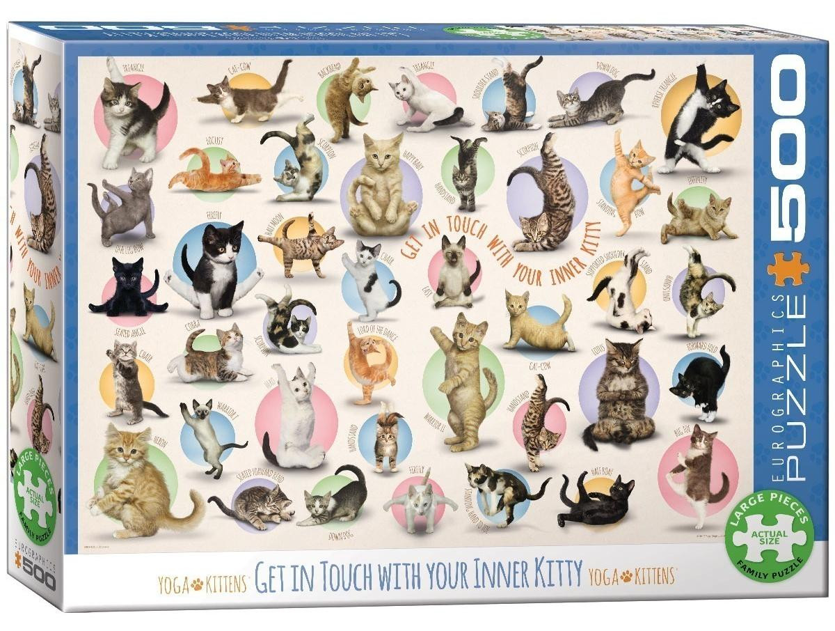 Eurographics Puzzel met 500 stukjes Yoga-katjes