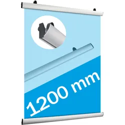 Klemmschienen für Plakate, Aluminium, aufklappbar 1.200 mm, silber