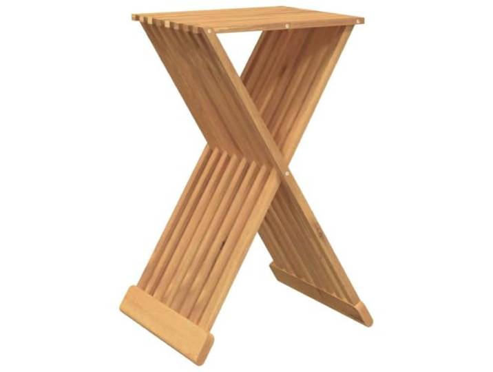 Foknhdi Klapphocker Massivholz Teak Gartenhocker Faltbar 40x32,5x70cm Platzsparende Sitzgelegenheit fuer Terrasse und Balkon. Zusammenklappbar, belastbar bis 110 kg und leicht zu reinigen.