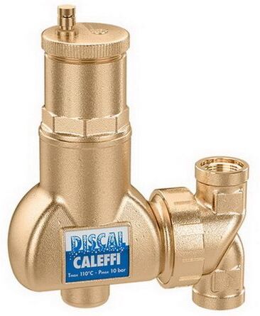 Caleffi Discal Mikroblasenabscheider 551706 1" IG, Messing-Gehäuse, für horizontale und vertikale Rohrleitungen
