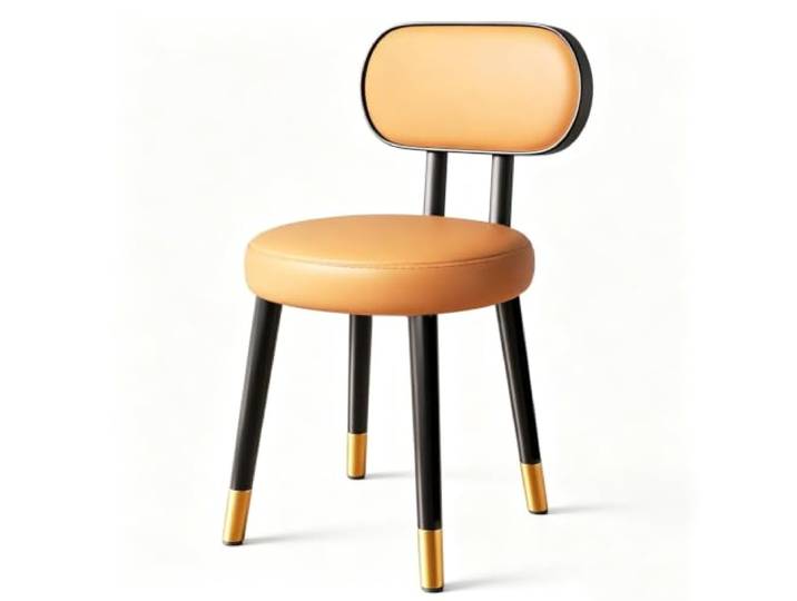 FCZVWPR Schminkhocker, Schlafzimmer-Schreibtischstuhl, Esszimmerstuhl Mit Rückenstütze, Akzent-Esszimmerstuhl, For Schlafzimmer, Schminktisch, Kleine Wohnung(Orange)
