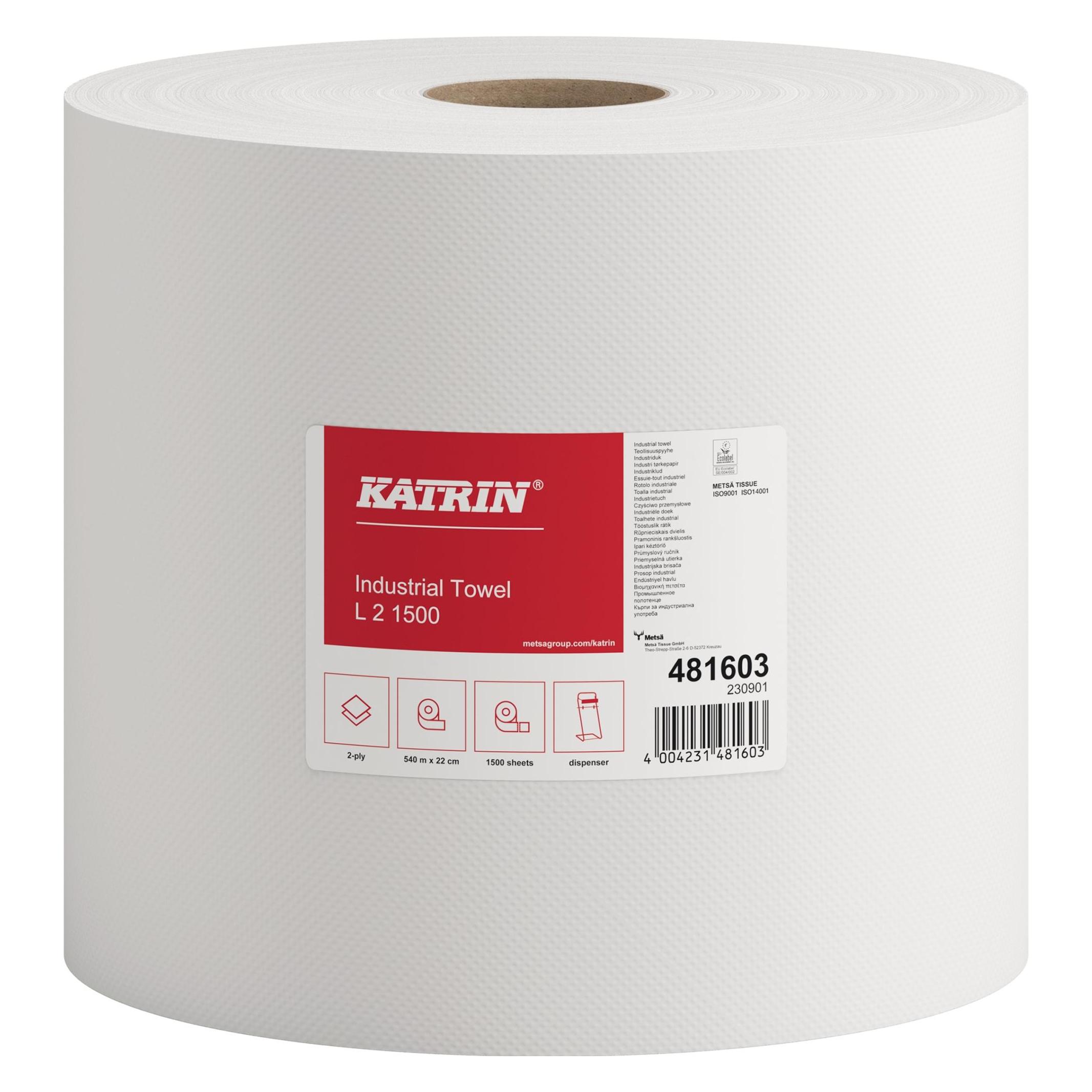 Katrin Putzrolle Plus L2 22 cm x 570 m (B x L) 2-lagig Tissue weiss (1x) (481603)