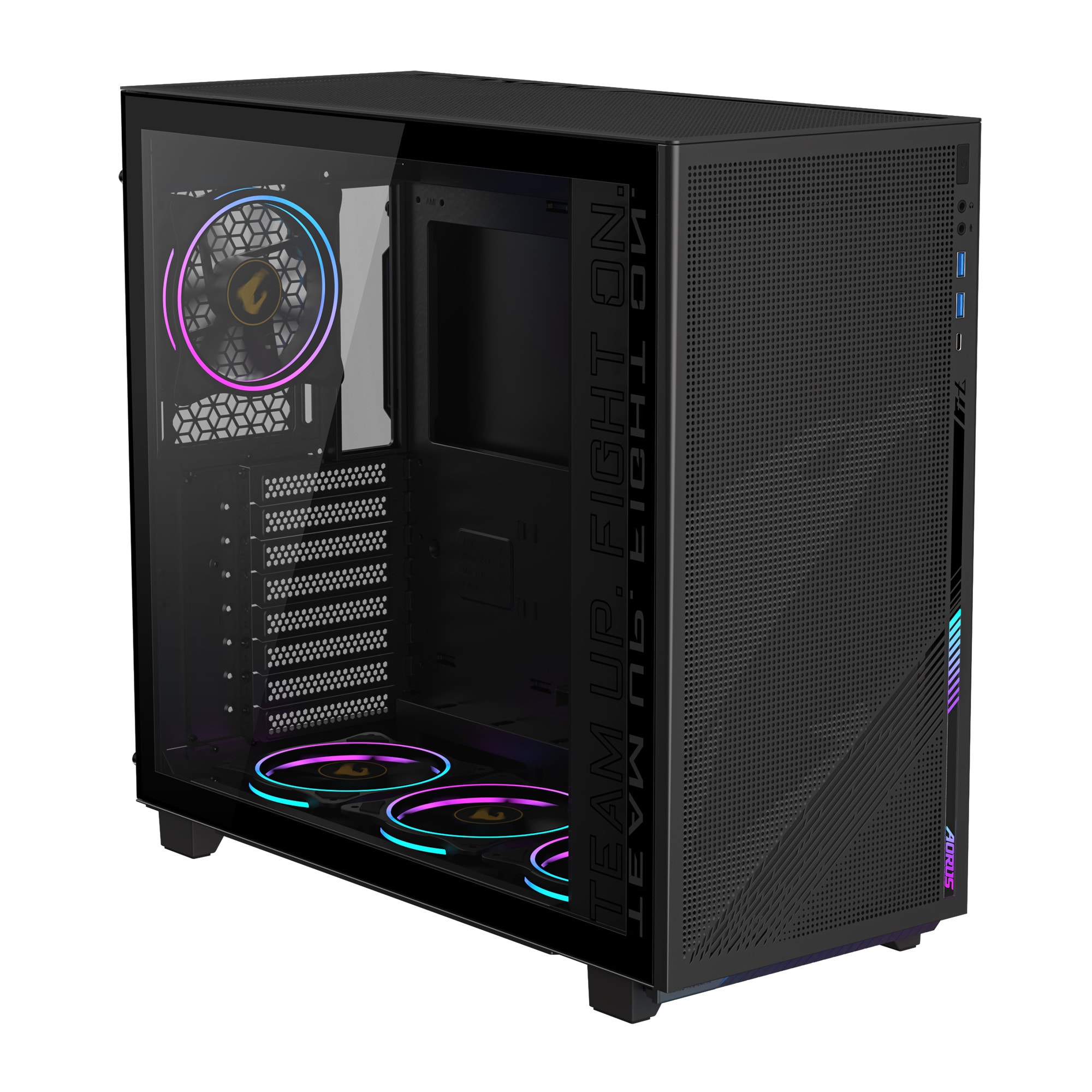 Gigabyte AORUS C400 Midi Tower Gaming Gehäuse mit Glasseitenfenster GB-AC400G