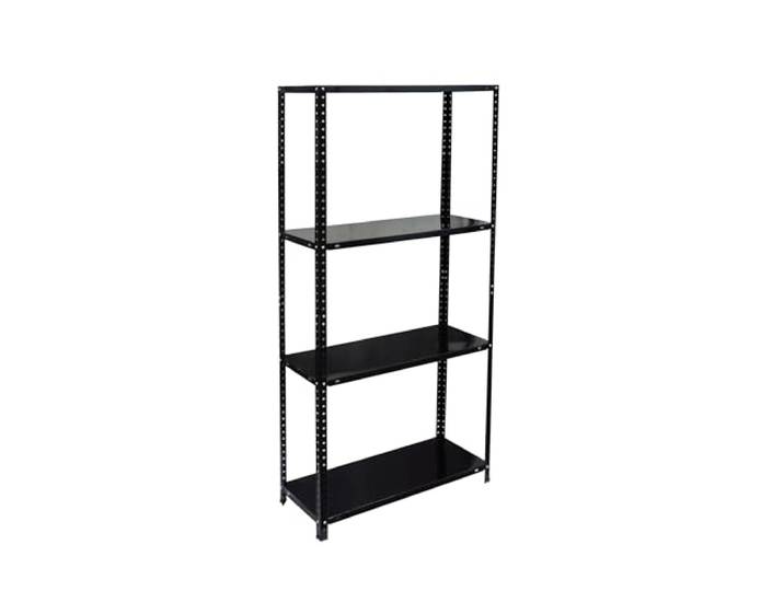 Relaxdays Étagère en Acier\, HxLxP 145x75x30 cm\, 160 kg\, 4 Niveaux\, Cave/Garage/Atelier\, Charges Lourdes\, Noir