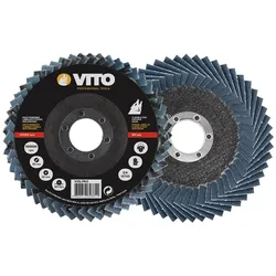 Fächerschleifscheibe Durchmesser 115 mm Bohrung 22,5 mm - G100 flexibles Zirkonium VITO