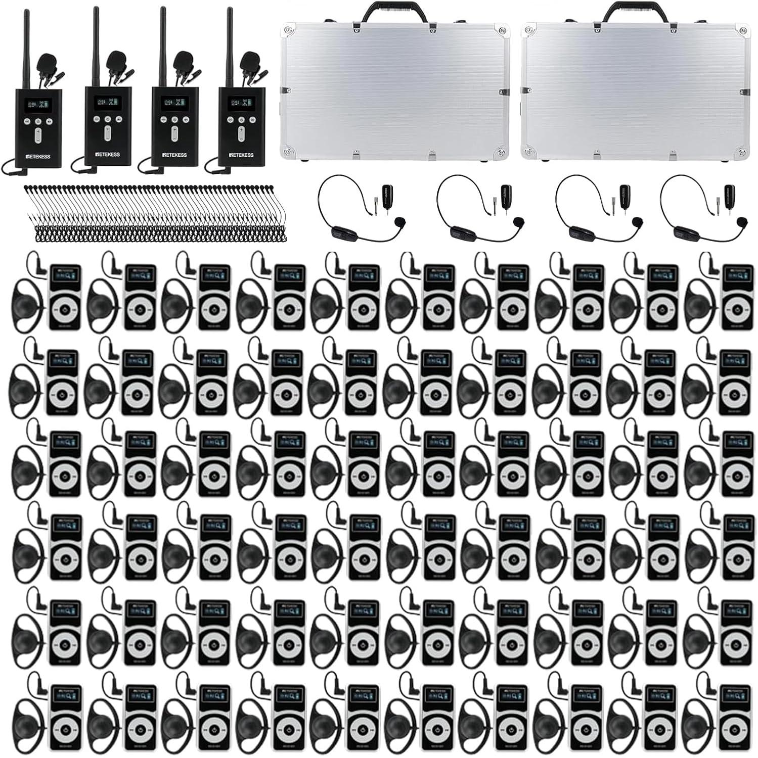 Retekess T130P Kabelloses Tour Guide System, Audio Whisper Tour Guide System, 160m, Geräuschreduzierung, Typ-C Aufladung für Tour Reisen,walkie talkie
