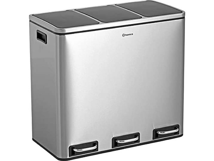 Homra Mülleimer Küche 3 Fächer Sparq 54l Mülltrennsystem 3Fach Edelstahl Treteimer 3x18 Liter Trennsystem 3 Inneneimern Abfall & Recycling Abfalleimer Tretmülleimer Softclose Stahl