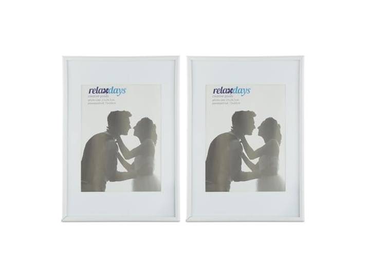 Relaxdays Cadres photo\, lot de 4\, 20x30 cm\, passe-partout 15x20 cm\, cadre verre\, porte-photo à poser ou à suspendre\, blanc