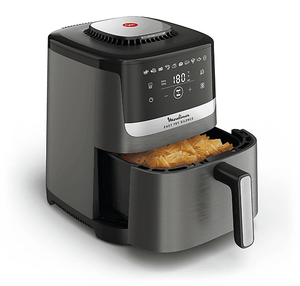 REACONDICIONADO Seminuevo Muy bueno Freidora de aire - moulinex Easy Fry Silence EZ551H, 1680W, 5L, Tecnología silenciosa, 10 programas, Táctil