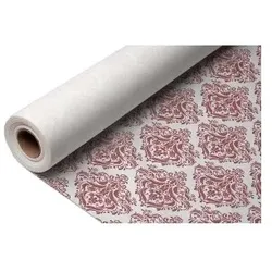 Luftgelegte Tischdeckenrolle 1,20 x 25 m. Versailles Bordeaux dekoriert
