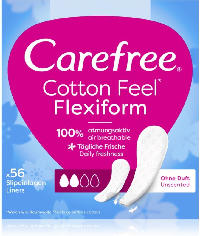 Carefree Cotton Flexiform protège-slips sans parfum 56 pcs