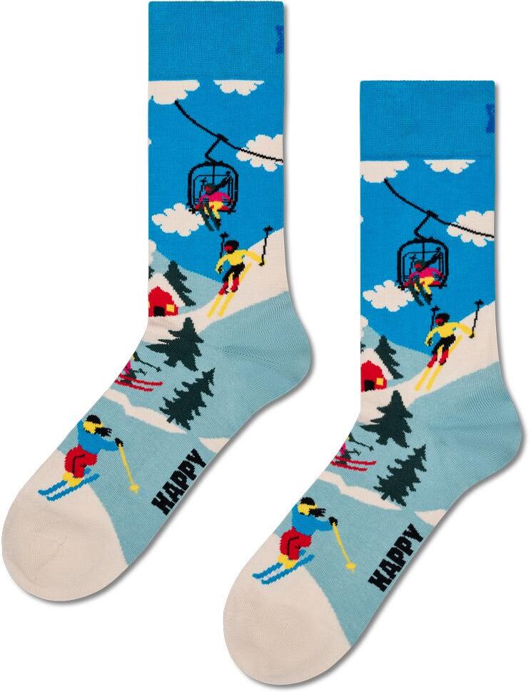 Happy Socks  - Crew Socks French Edition Telesiege Turquoise - 41-46 - Chaussettes