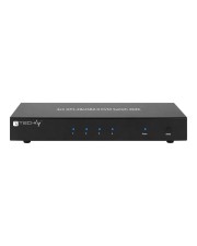 Techly KVM-Switch DisplayPort 1.2 4-Port mit Hub und Audio Schwarz (IDATA-DP-KVM4)