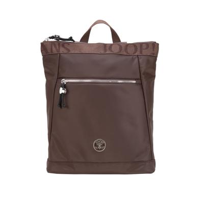 Rucksack JOOP JEANS "lietissimo 1.0 elva backpack lvz", Damen, Gr. B/H/T: 29cm x 40cm x 12cm, braun (dunkelbraun), Textil, Basic, Rucksäcke Rucksack, City-Rucksack mit Reißverschlussfach an der Rückseite