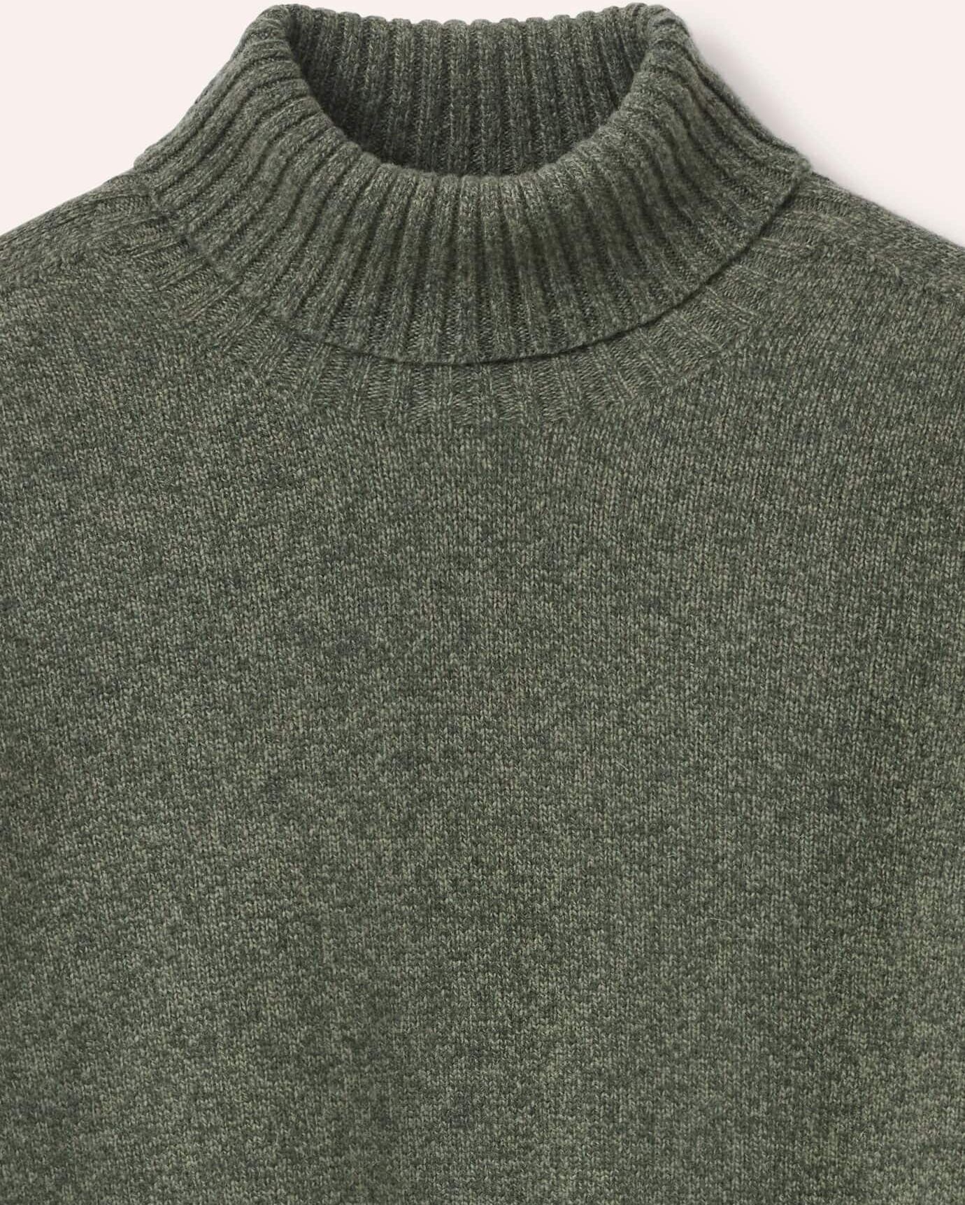 Walbusch Rollkragenpullover aus Lammwolle, noch offen: Größenlauf, Farbe Grün, 48, 100% Lammwolle nahtlose Seamless Fertigung Herren