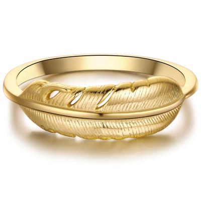 Silberring RAFAELA DONATA "RD5033" Gr. 50, gold (gelbgold), Fingerringe, Damen, 50, 1,7mm, Silberring, mit Feder
