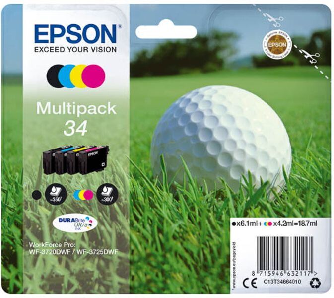 Epson 34 (C13T34664010) - 4 couleurs - Cartouche d'encre - Multipack