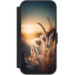 Nivocase Klapphülle für Apple iPhone 17 Handyhülle aus Kunst Leder NIVOflip schwarz Natur Sonne Pampasgras (Apple iPhone 17), Smartphone Hülle, Schwarz