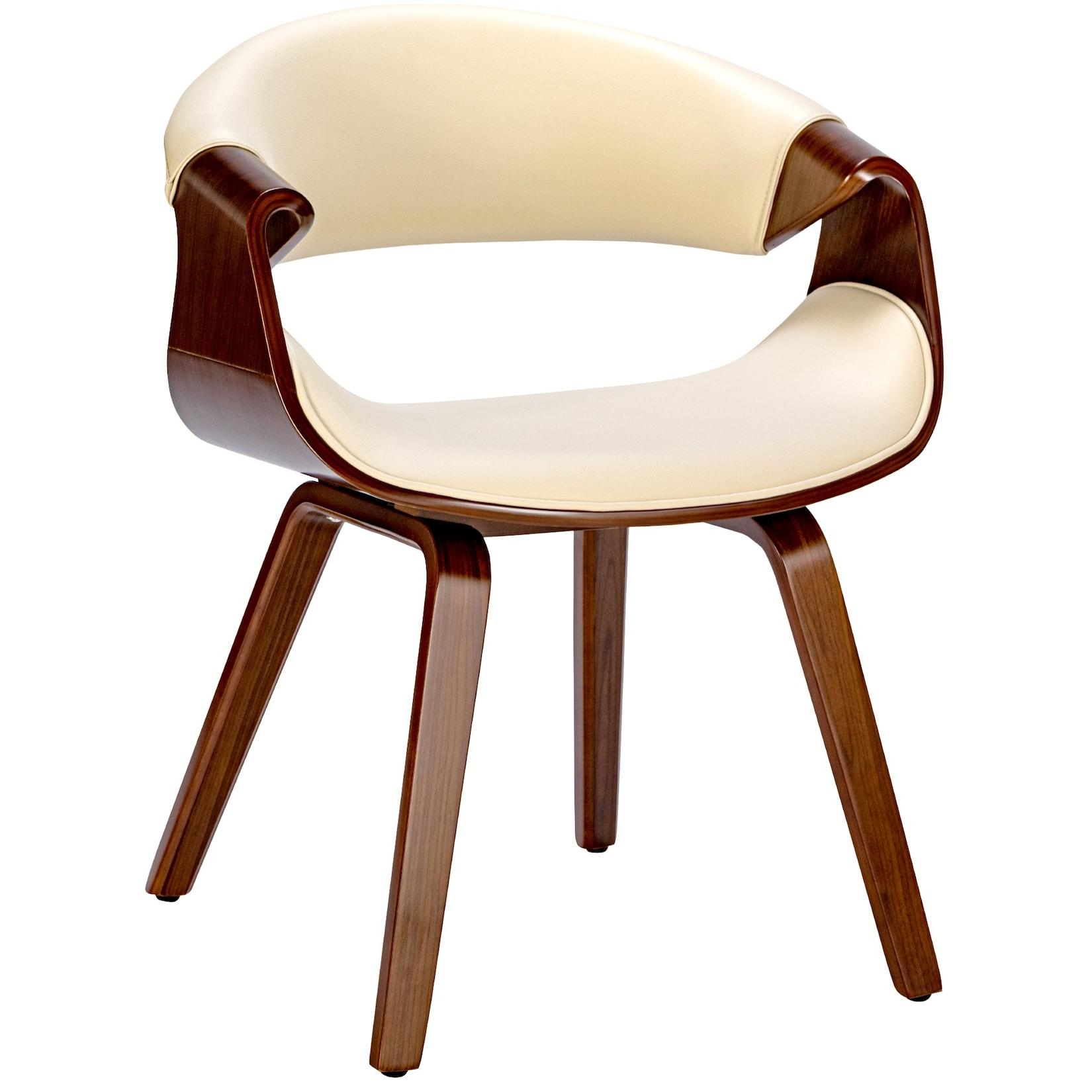 CLP Esszimmerstuhl Foley Kunstleder Farbe: walnuss/creme, Material: Kunstleder