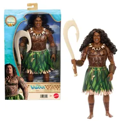 ​Mattel Disney Vaiana Maui-Puppe mit abnehmbarer Kleidung und 4 Zubehörteilen, vom Live-Action-Film inspiriert