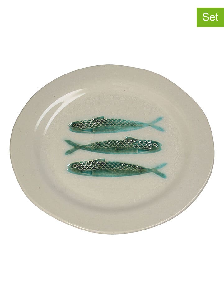 Kersten Speiseteller ''Fish'' in Beige/ Grün - Ø 27,5 cm - onesize