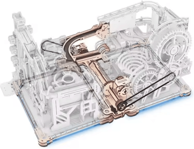 Inspire Essentials ROKR Marble Spaceport Electric Wooden Marble Run 3D Puzzle Kit linkage Package