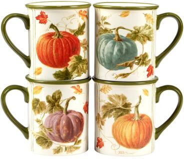 Certified International Autumn Harvest 16 oz. Mugs, Set of 4