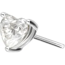 14 Karat Gold Aufsatz mit Titan Push Pin MOISSANIT-HERZ
