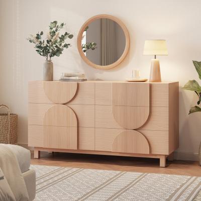 "60"" Modern Dresser, 9 Drawer Storage Chest, Fluted Semicircular Handles, Wide Cabinet for Bedroom"