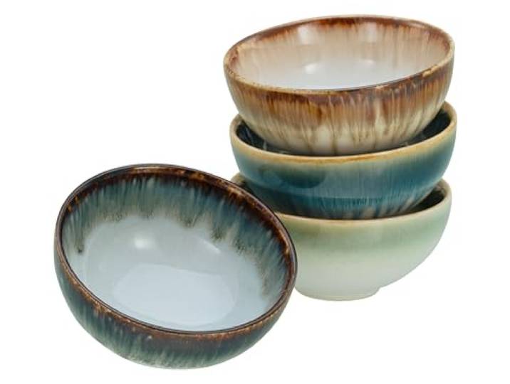Creatable, 21724, Serie Cascade, 4-teiliges Geschirrset, Sojaschalen Set aus Steinzeug, spülmaschinen- und mikrowellengeeignet, Qualitätsproduktion