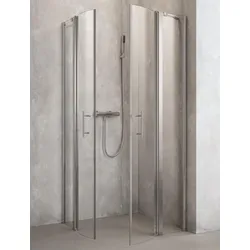 Profi  Line  Duschkabine  Runddusche  Pendeltür  mit  festem  Seitenteil  800x1000mm
