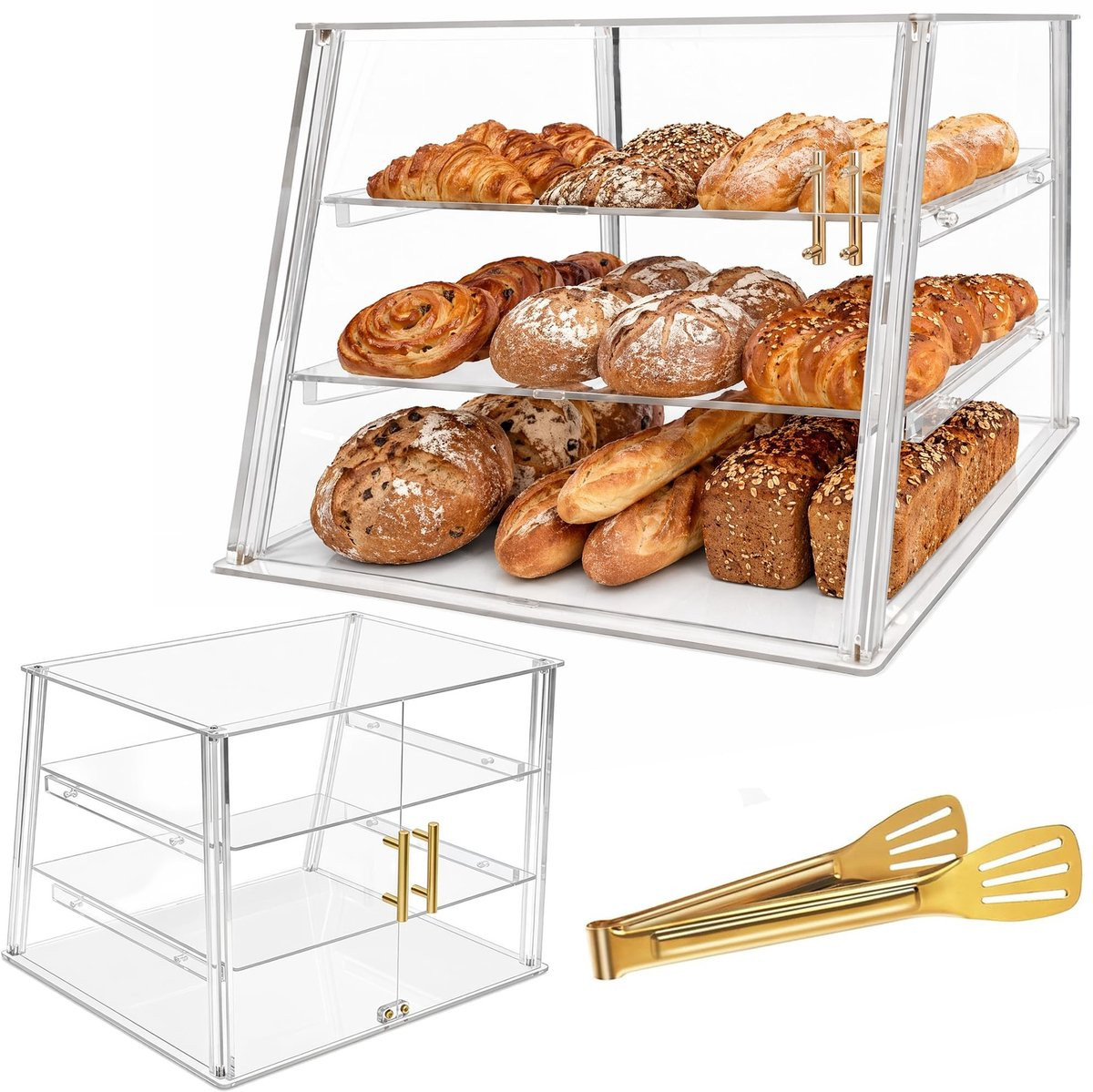 3-laagse bakkerij vitrinekast van acryl