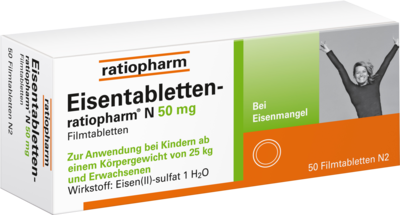 ratiopharm GmbH EISENTABLETTEN-ratiopharm N 50 mg Filmtabletten 50 St 06957696