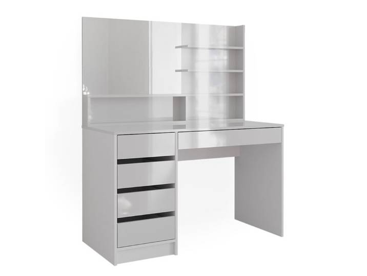 Coiffeuse Sherry 120cm avec étagère miroir Blanc Vicco 41290